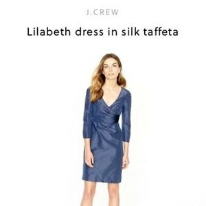 J. Crew Lilabeth Silk Taffeta Dress in Navy